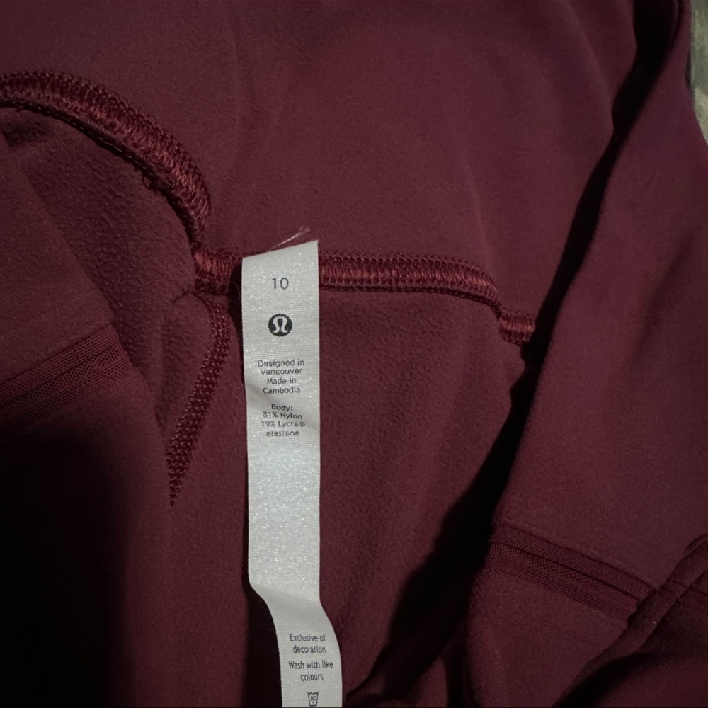 lululemon athletica Maroon/Plum Leggings Size 10 - Picture 2 of 4